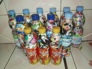 Ecobrick Botol Le Mineral 600 ml berat 200 gr lebih | Ekobrik Botol Aqua 600 ml berat 200 gr lebih | Ekobrick Teh Pucuk Harum berat 120 gr lebih