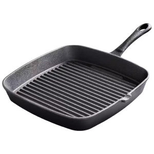 Iron Household Square Stripes Frying Steak Pan Non-coated Frying Pan Non-stick Camping Saucepan Omelet Pot Steak Skillet [Winnereco World]
