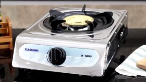 KASHIWA รุ่น K-1000 เตาแก๊สหัวเดี่ยว หน้าสแตนเลส (หัวทองเหลือง) เตาแก๊ส หัวเตาทองเหลือง นำความร้อนได้ดี ทนความร้อนสูง รับประกันศูนย์