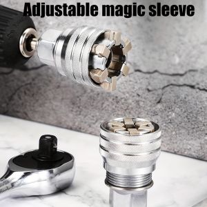 Universal Multifunctional Wrench Socket Sleeve Converter for 3/8" Drive Wrench 10-19mm Adjustable Socket Adapter Wrench Head Sp