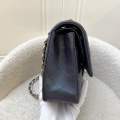 (Pre-loved) Chanel Medium Classic Flap CF in Iridescent Black Lambskin and LGHW (Model: A01112). 