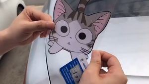 สติ๊กเกอร์แมว การ์ตูน ติดรถ ติดแอร์ สติ๊กเกอร์สวยๆ ปกปิดรอยขีดข่วน สติ๊กเกอร์ติดรถการ์ตูน