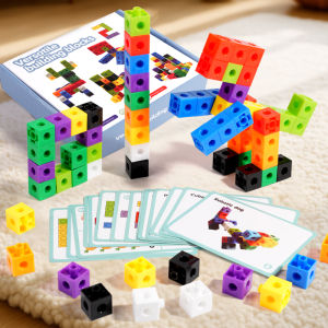 Magic Cube Puzzle Building Blocks Montessori Rainbow DIY Assembling Blocks Bricks Kindergarten Educational Color Recognition