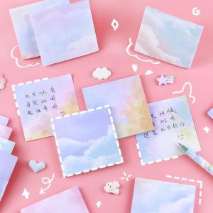Colorful Starry Night Sticky Notes INS Style Handmade Simple Message Slip Notes Paper Multiple Stickiness Business Supplies