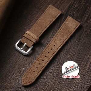 Dây Đeo Đồng Hồ Bằng Da Bò Lộn Cổ Điển Làm Thủ Công Kích Thước 18mm 19mm 20mm 22mm Có Thể Tháo Nhanh Dành Cho Nam Nữ Tương Thích Với Seiko Rolex Omega
