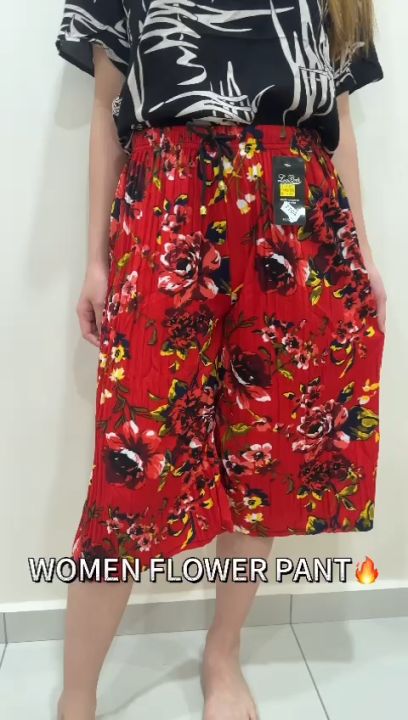 WOMEN CASUAL FLOWER PANT/SELUAR PENDEK/SELUAR BUNGA OFFER MURAH/COTTON/STRETCHABLE GOOD QUALITY READY STOCK