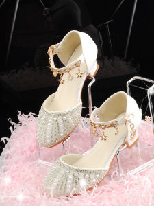 MENGBEIHUAN | High Heels Girls Shoes For Princess Style Sparkling White Match with Dress