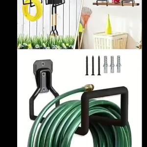 garden hose bracket hose hanger wall mounted outdoor/indoor heavy-duty water pipe bracket for courtyard durable metal hose hook