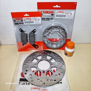 paketan kampas rem depan belakang mio sporty+piringan depan+minyak rem mio soul karbu fino karbu