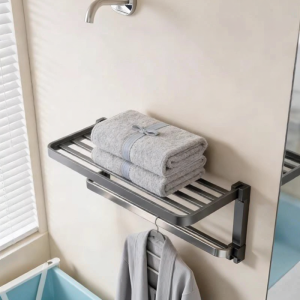 JOMOO | Compact Bathroom Towel and Bath Sheet Holder No-Drilling Single Rod