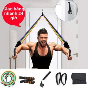 Bộ Dây Kháng Lực Thể Dục 11 Chiếc Với Dây Neo Cửa Dây Buộc Mắt Cá Chân Tay Cầm Có Đệm Và Túi Đựng - Dây Tập Thể Dục Toàn Thân Để Rèn Luyện Sức Mạnh