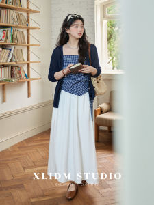 Flowy Stripe Retro Beaded Spring New Plus Size Half Skirt