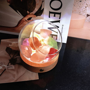 Home Decor Crystal Stone Diffuser Glass Vase Night Light Essential Oil Storage Jar Modern Minimalist Style from China