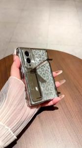 szhaiyu | For Samsung Galaxy Z Fold 8 Armor Phone Case With Feather Yarn Pattern Full Screen Hinge Protection Shockproof Stand Back Cover