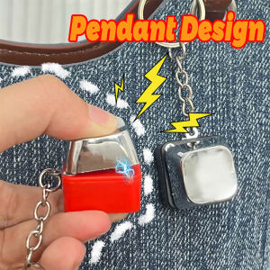 2PCS Funny Button Keychain Electric Shock Pendant for Friends School Joke Novelty for Key Bag Charms Party Prank Gifts