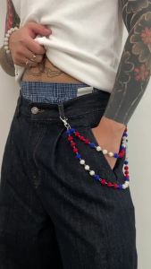 Ingemark Luxury Acrylic Rhinestone Keychain Wallet Belt Chain for Men Women Hip Hop Trousers Jeans Bag Chains Street Jewelry