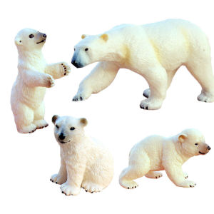 Childrens Toy Realistic Animal Plastic Model Walking Polar Bear Garden Decoration Miniature Playhouse Decor Simulation Toy Bear