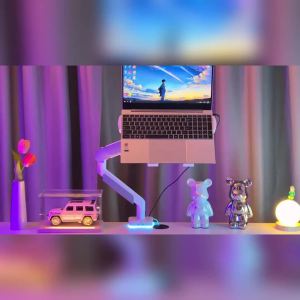 Laptop Monitor Arm Laptop Holder With Arm Single and Double Screen Portable Support Free Lifting and Increasing External 笔记本支架