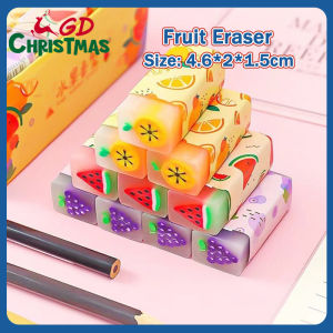 GD Christmas 1PCS Fruit Eraser Sweet Aroma Soft Rubber Kawaii School Office Supplies Students Stationery Korean