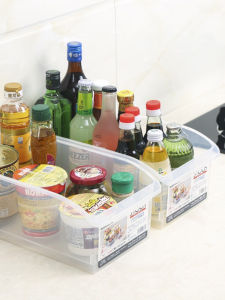 Draw Style Storage Box Long Rectangle Transparent Kitchen Fridge Organizer Food Grade Plastic Condiment Storage Container