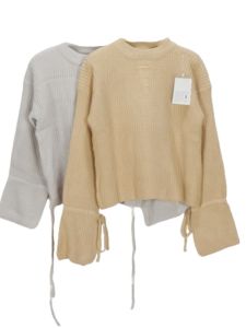 หนาขึ้น เสื้อสเว็ตเชิ้ต ผู้หญิง คอกลมแขนยาวถัก หลวม เสื้อเชิ้ตตัวนอก เสื้อท่อนบน ฤดูใบไม้ร่วง ฤดูหนาว สไตล์ใหม่เดินทางสีบริสุทธิ์