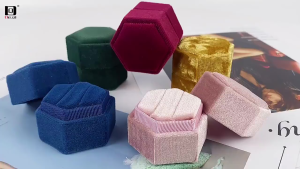 Velvet surface ring box hexagonal jewelry high-end box jewelry box necklace ring storage box