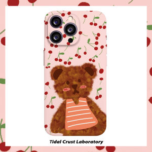 Adorable Pink Cherry Shy Bear Two-In-One Mobile Phone Case Compatible with  Huawei Xiaomi Oppo Vivo And Other Models