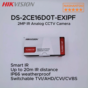 HIKVISION CCTV Security Cameras DS-2CE16D0T-EXIPF 2MP 1080p 4in1 IR Outdoor Bullet Analog CCTV Camera NASHANTOO