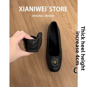 XIANNIWEI | Internal Heel Elevation Vintage Tea Rose Slip-on Shoes for Women