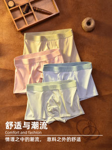 Modal ใส่สบาย ผ้าฝ้าย ชุดชั้นในสําหรับผู้ชาย สไตล์สปอร์ต สไตล์สีทึบ กางเกงบ็อกเซอร์ Youth Flat กางเกงใน เอวกลาง 3 แพ็ค ดีไซน์