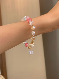 สร้อยข้อมือคริสตัลเลอร์รูปดอกไม้สไตล์เกาหลี สร้อยข้อมือแฟชั่นสำหรับผู้หญิง ของขวัญวันเกิด ของขวัญวันวาเลนไทน์ ของขวัญวันแม่