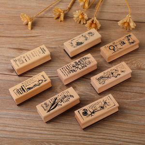 Exquisite Wooden Floral Girl Stamps - Creative Fresh Plant DIY Journal Decor Stamps (8 Styles to Choose) journal stamp journal