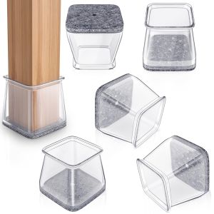 8/16/28PCS Chair Leg Floor Protectors for Hardwood Floors Thick Silicone Rubber Covers Scratch-Resistant & Noise Reducing