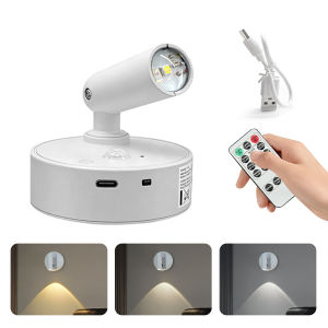 Magnetic USB Rechargeable LED Wall Light Touch Dimming Remote Control Spotlight 3 Colors or RGB Optional Night Ambient Lamp