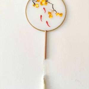 The Guangji Bridge of Chaozhou Chaoshan Camp Master Double Sided Embroidery Circular Fan Activity Gift Travel Photo Souvenir Fan