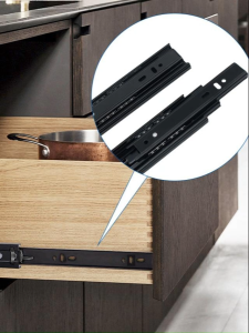 Heavy Duty Drawer Slide 2PCS Full Extension Mute Damping 3 Fold Guide Multiple Sizes With Screws For Desk Drawer Rail