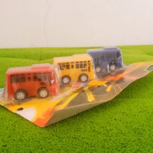 Mainan mobil miniatur bus Tayo 1 set isi 3 pcs pull-backs bahan plastik