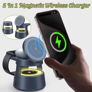 Magnetic Wireless Charger Mushroom Head Portable Mobile Phone Watch Earphone Charger Stand