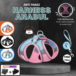 Harness Kucing Kecil Tali Tuntun Rompi Anjing Besar Harnes Hewan Anti Panas Pet Cat Dog Hernes