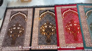 Islamic Muslim Prayer Mat Soft Thick Prayer Rug Carpet Tapis De Priere Islam Praying Mat Tassel Decor Worship Blanket Sajadah Portable Muslim Prayer Rug Thick Islamic Turkish Chenille Praying Mat Vintage Floral Leaves Pattern Woven Tassel Blanket