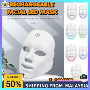 Rechargeable Facial LED Mask 7 Colors LED Photon Therapy Beauty Mask Skin Rejuvenation Lifting Dark Spot Cleaner Device