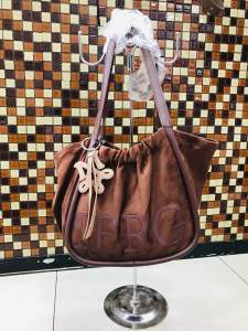 Tote Bag Kanvas Kombinasi Kulit | Tas Tote Wanita Stylish Elegan