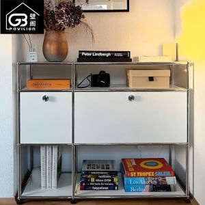 Home Use Open Style Wall-Mounted Kitchen Cabinet Integrated Design Stainless Steel Storage Rack for Dining Room And Kitchen