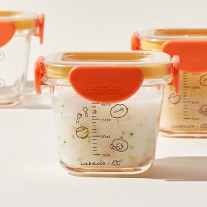 [Malang Honey] JAMMUK x LocknLock Baby Food Container 3pcs (Round Type can be used for steaming / Square Type fully sealed)
