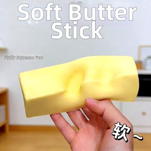 YIRANJIA | Squishy Toy for Stress Relief Yellow Butter Stick 3D Simulated Food
