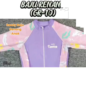 Baju Renang Jumpsuit Lengan Panjang/Baju Renang Anak SD Diving Selam Lengan Panjang Motif GR10