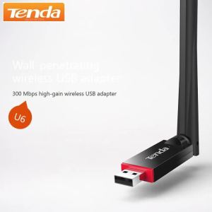 Tenda | Bộ Điều Hợp Mạng Không Dây Tenda U6 300M USB WiFi Dongle Bộ Điều Hợp Mạng LAN 802.11 N/G/B Dành Cho Máy Tính Để Bàn Với Giao Diện USB 2.0