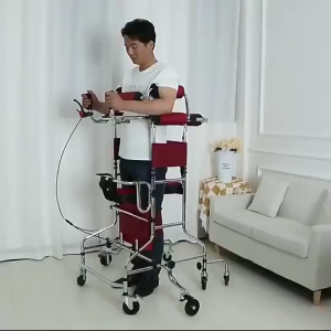 Eight wheel walker stainless steel Adjustable pulley walker Crutches Adult Walking rehabilitation