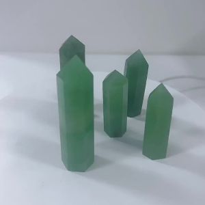 1PC Xanh Tự Nhiên Aventurine Thạch Anh Pha Lê Điểm Đá Chữa Bệnh Lăng Trụ Lục Giác 50-80mm Obelisk Cây Đũa Phép Cho DIY Quà Tặng Trang Trí Nhà