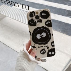 Oppo Reno11 pro Soft Silicone Case Full Cover Cute Black Coal Ball Anti-Fall Female Style Creative Personality Mobile Phone Shell